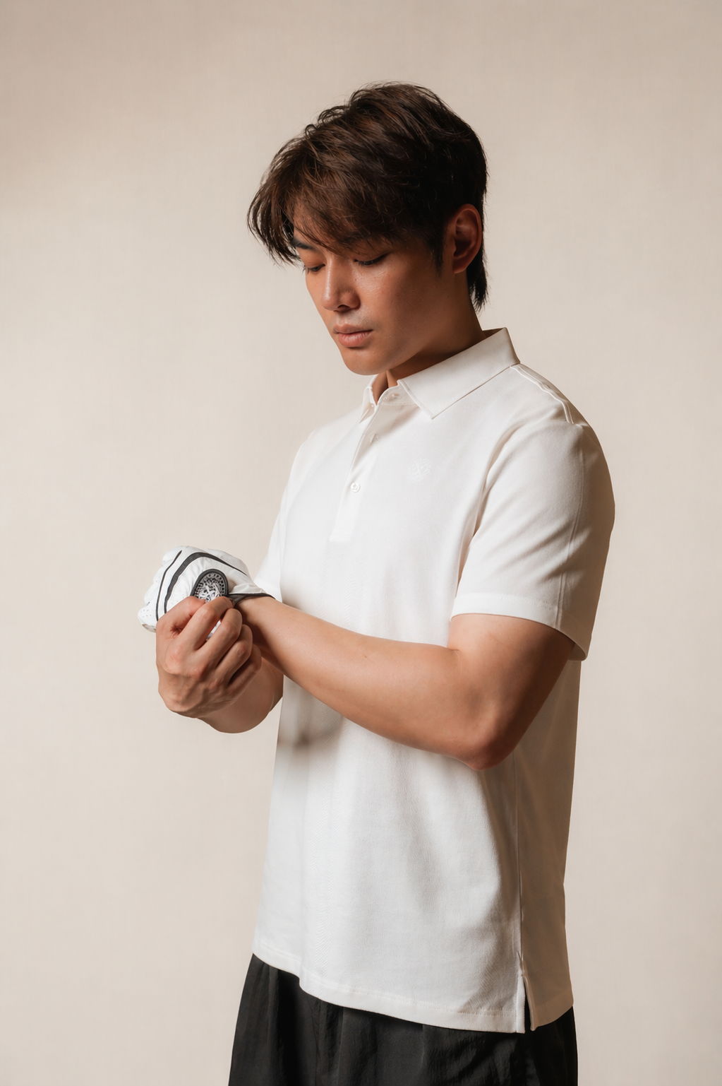 Silk Polo in White