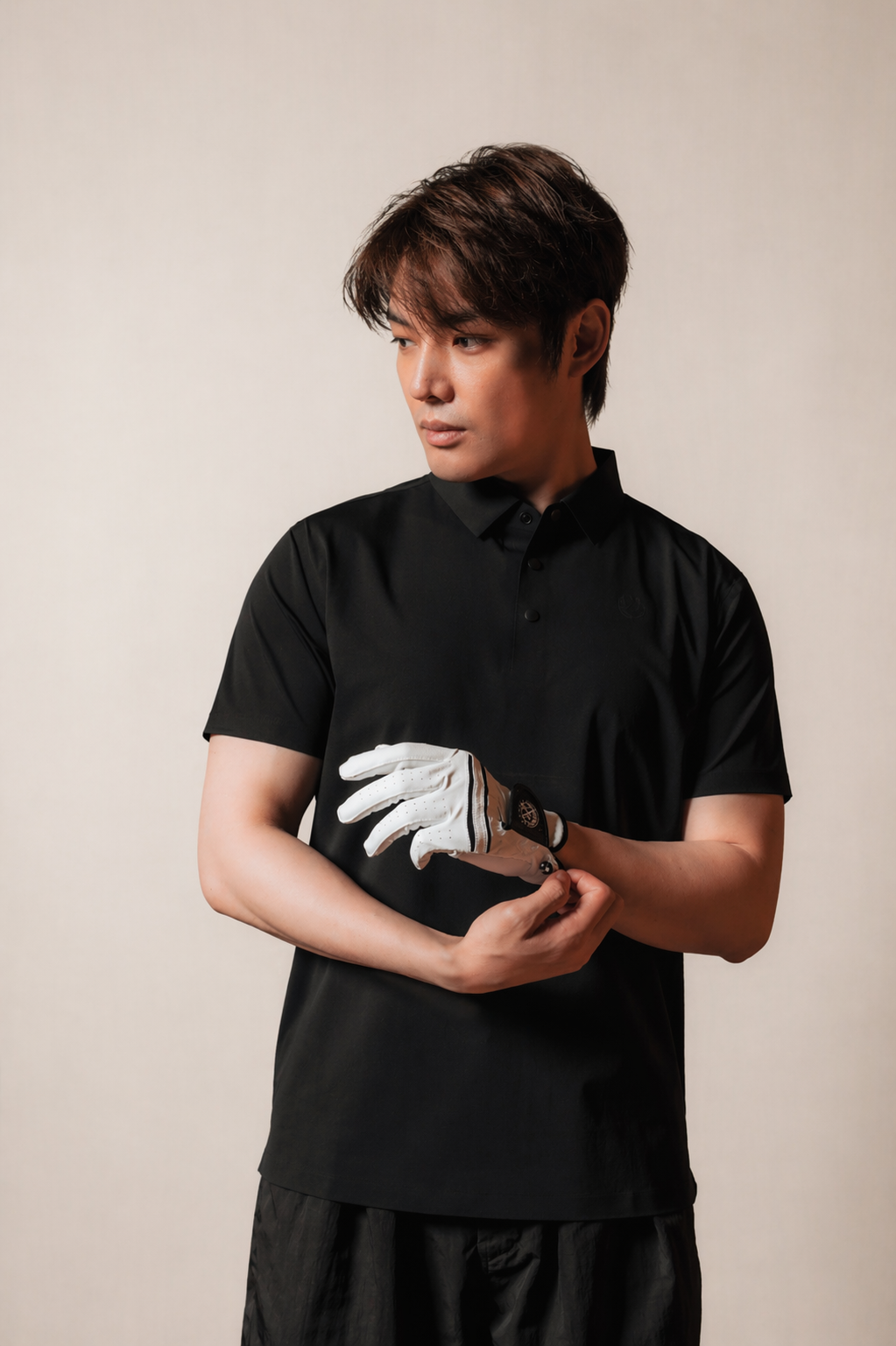 Silk Polo in Black