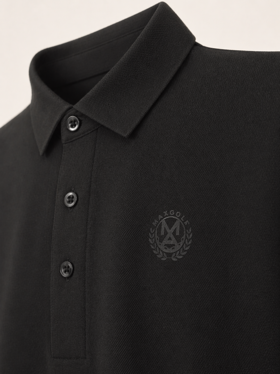 Silk Polo in Black